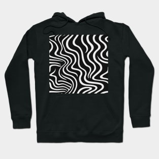 Monochrome Waves: Modern Abstract Ebb and Flow Hoodie